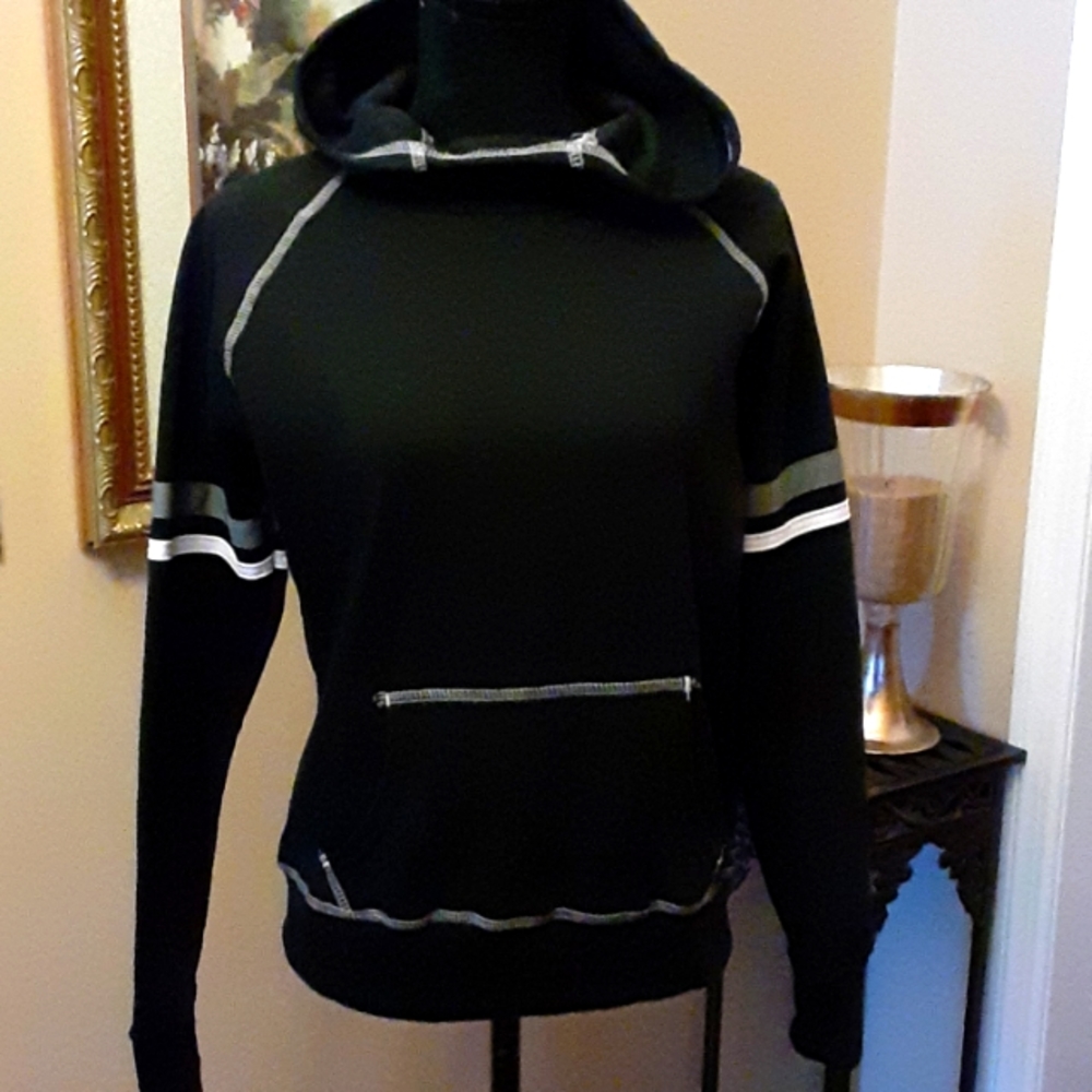 Augusta Sportswear black white gray cotton blend sweatshirt hoodie Small EUC …